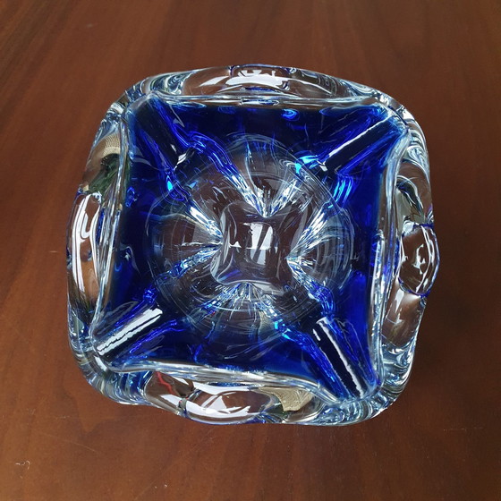 Image 1 of Kobaltblauwe asbak van Murano glas 1960