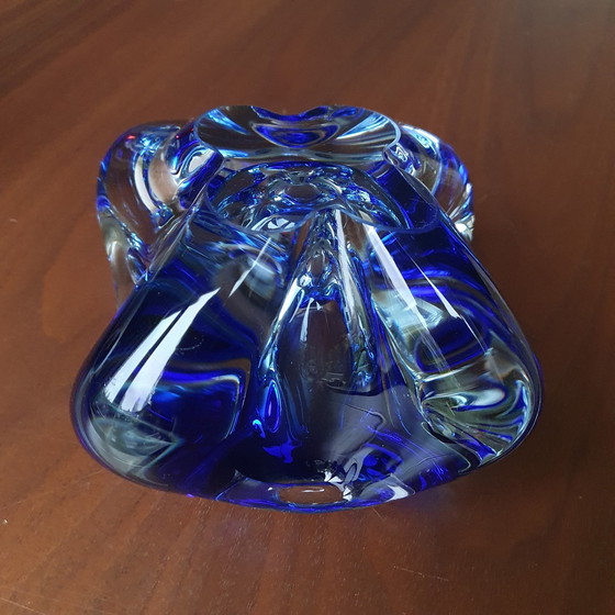 Image 1 of Kobaltblauwe asbak van Murano glas 1960