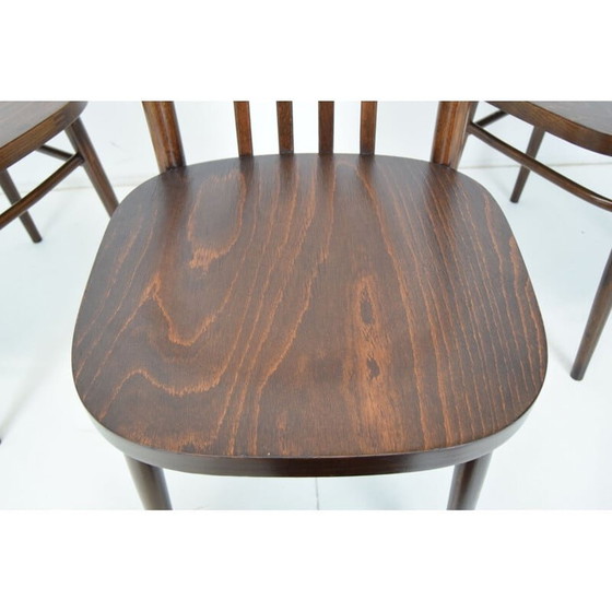 Image 1 of Set van 3 mid-century houten stoelen van Ton, Tsjecho-Slowakije 1960