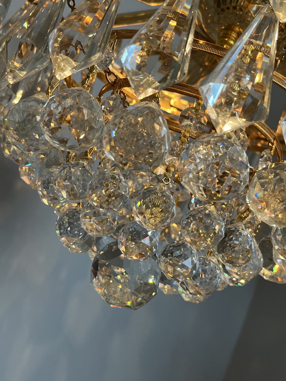 Image 1 of Swarovski gemerkte kroonluchter hanglamp kristallen bollen Louis LX