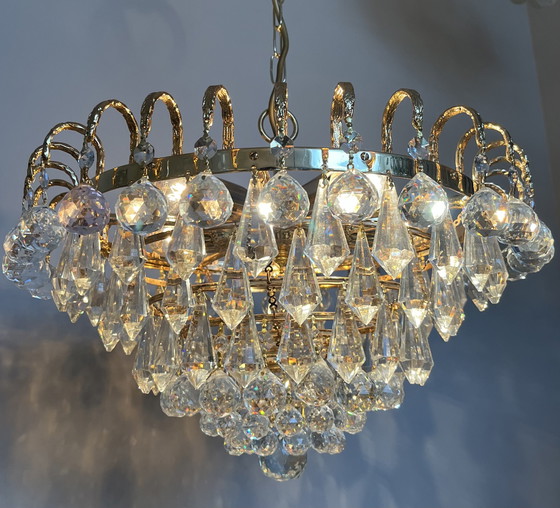 Image 1 of Swarovski gemerkte kroonluchter hanglamp kristallen bollen Louis LX