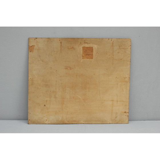 Image 1 of Vintage schilderij patroon "Veiling van een huis" door Ernst Crasse, Duitsland 1920