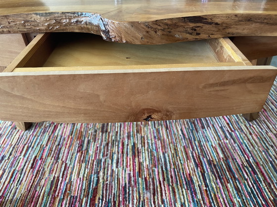 Image 1 of Boomstam handgemaakte houten gave tafel