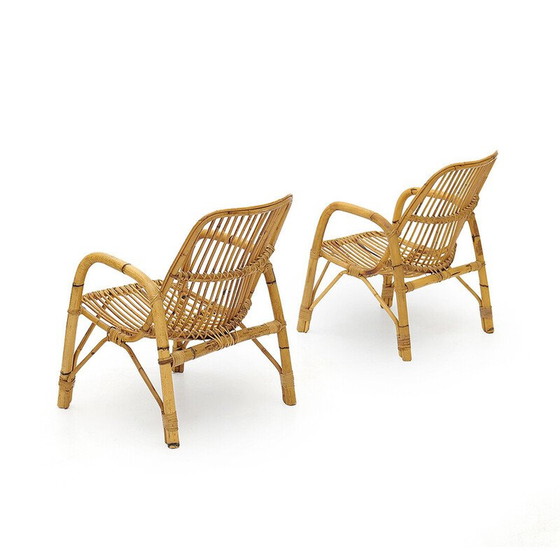 Image 1 of Paar vintage rotan fauteuils, jaren 1960