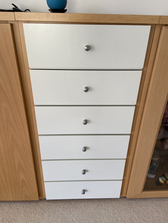 Image 1 of Leolux Hoog Dressoir Licht Eikenhout