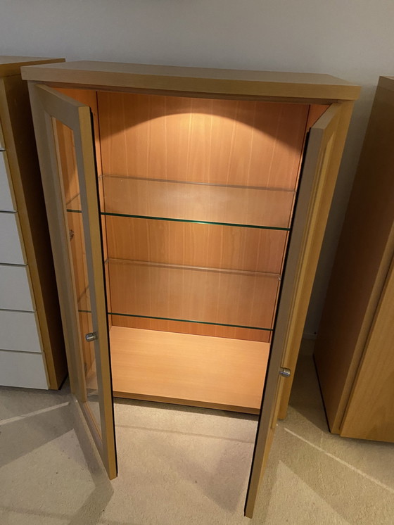 Image 1 of Leolux Hoog Dressoir Licht Eikenhout