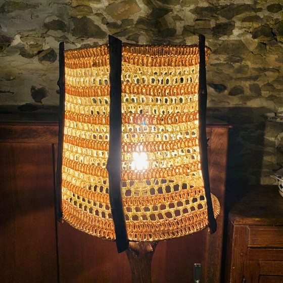 Image 1 of Vintage handgemaakte brutalistische vloerlamp