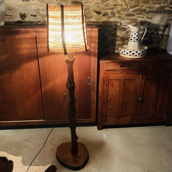 Image 1 of Vintage handgemaakte brutalistische vloerlamp