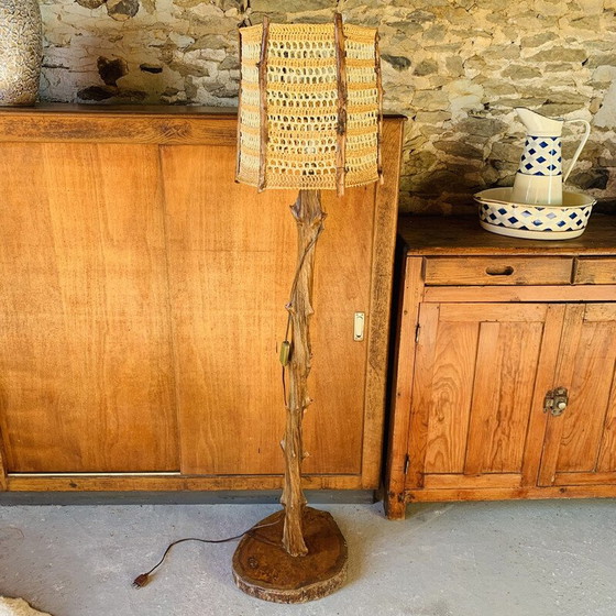 Image 1 of Vintage handgemaakte brutalistische vloerlamp