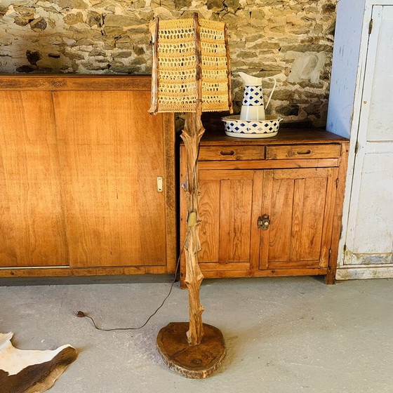 Image 1 of Vintage handgemaakte brutalistische vloerlamp