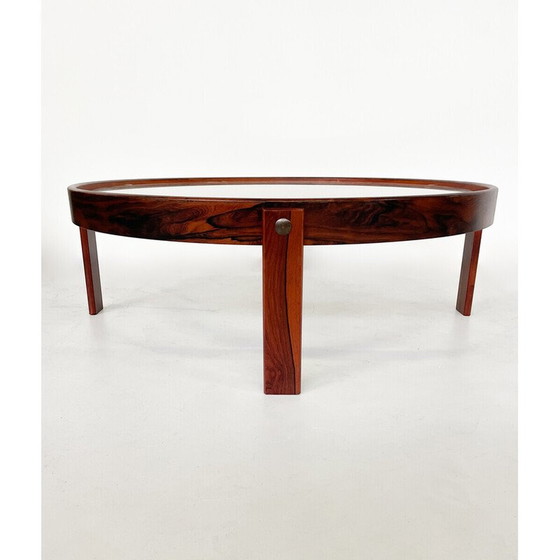 Image 1 of Vintage salontafel van hout en glas