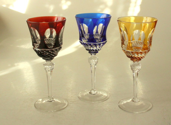 Image 1 of 3 Roemer wijnglazen Nachtmann loodkristal geflatteerd glas - Vintage