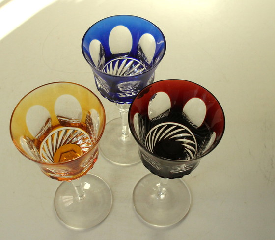 Image 1 of 3 Roemer wijnglazen Nachtmann loodkristal geflatteerd glas - Vintage