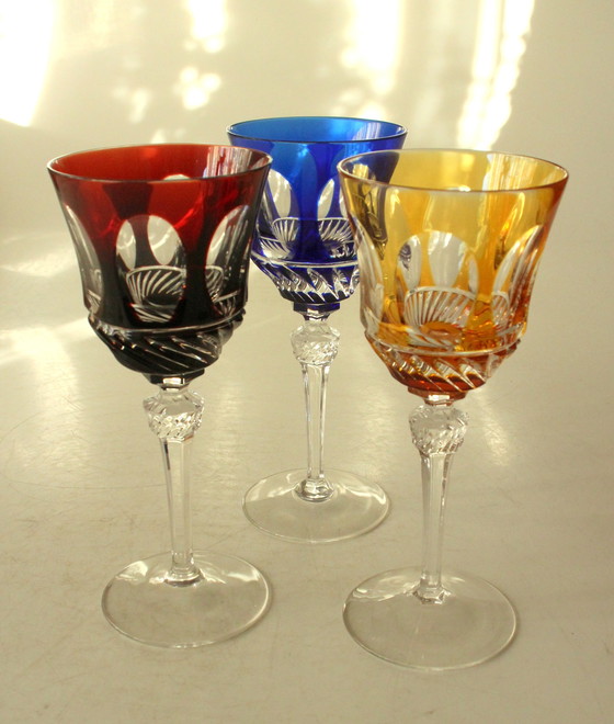 Image 1 of 3 Roemer wijnglazen Nachtmann loodkristal geflatteerd glas - Vintage