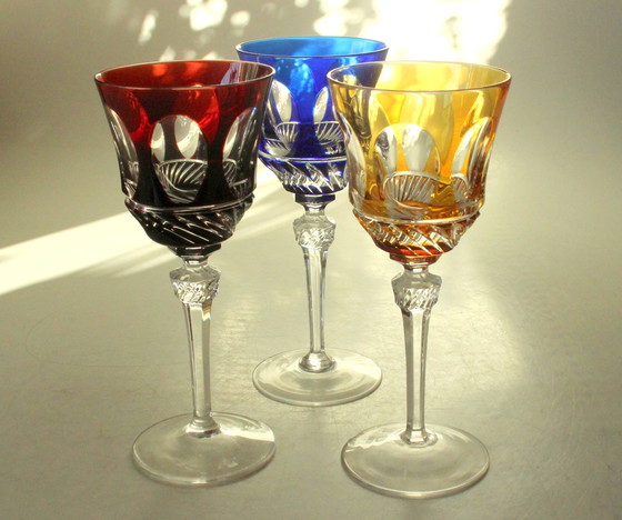 Image 1 of 3 Roemer wijnglazen Nachtmann loodkristal geflatteerd glas - Vintage