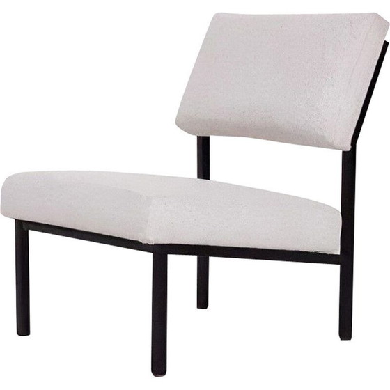 Image 1 of Vintage zwart gelakte metalen fauteuil model 36DLA van Gijs van der Sluis, 1960