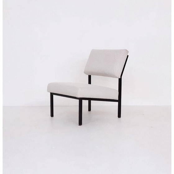 Image 1 of Vintage zwart gelakte metalen fauteuil model 36DLA van Gijs van der Sluis, 1960