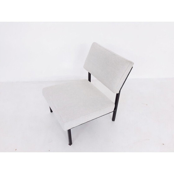 Image 1 of Vintage zwart gelakte metalen fauteuil model 36DLA van Gijs van der Sluis, 1960