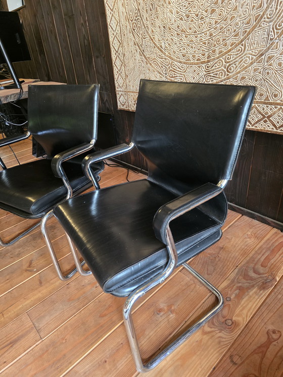 Image 1 of 2x Vintage Tube Frame Chairs