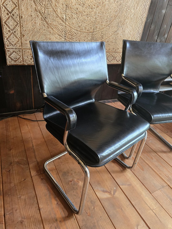 Image 1 of 2x Vintage Tube Frame Chairs