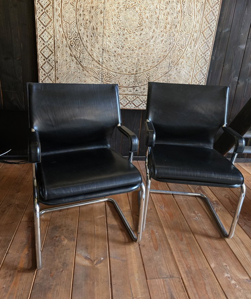 2x Vintage Tube Frame Chairs