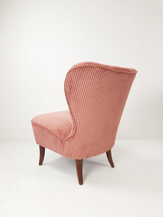 Image 1 of Artifort Theo Ruth Cocktailstoeltje | Clubfauteuil Roze Rib