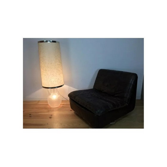 Image 1 of Vintage wit glazen vloerlamp met 2 lampen, 1970