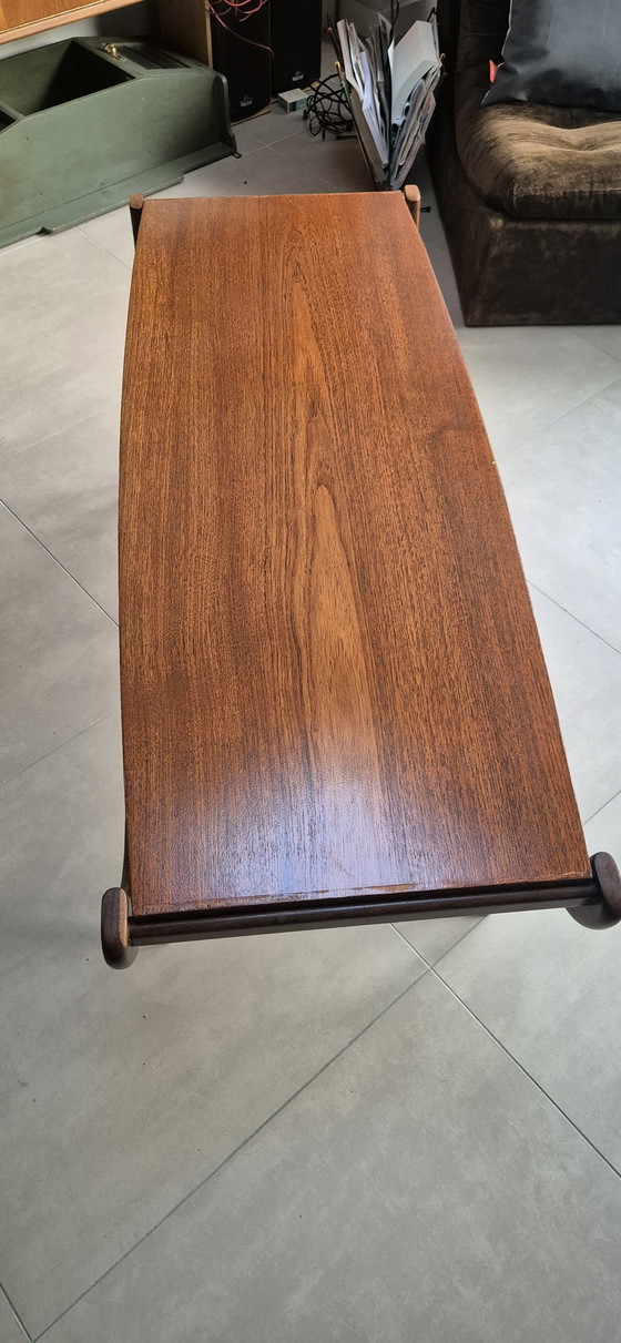 Image 1 of Vintage Teakhouten Salontafel Met Omkeerbaar Tafelblad