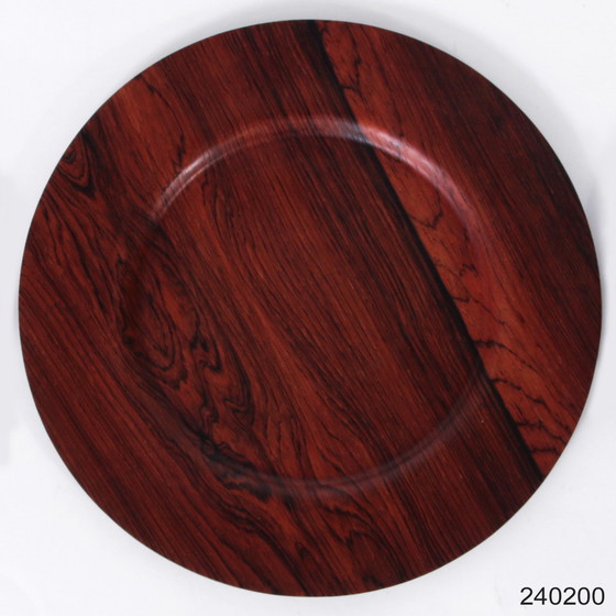 Image 1 of Vintage Danish Plywood Rosewood And Teak Plates From Morsbak, 1960S, Set Of 14