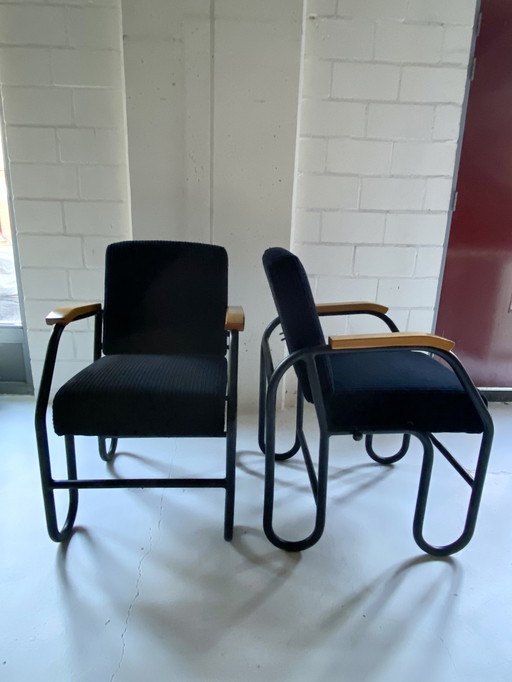 2x Vintage Fauteuils Buisstoelen ‘Olifanten’