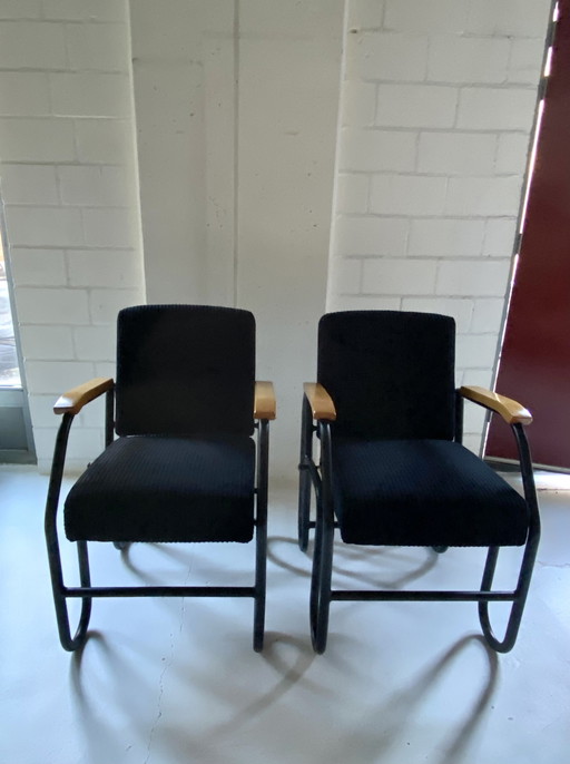 2x Vintage Fauteuils Buisstoelen ‘Olifanten’