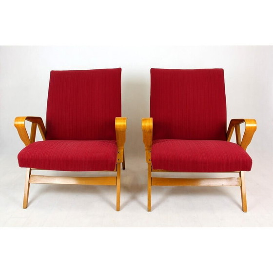 Image 1 of Paar Mid Century fauteuils voor Tatra, Tsjecho-Slowakije 1960