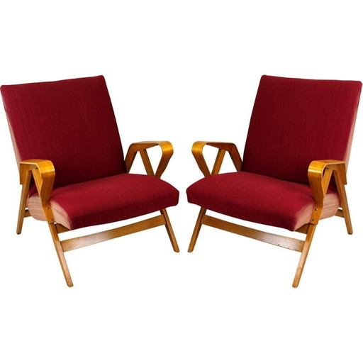 Paar Mid Century fauteuils voor Tatra, Tsjecho-Slowakije 1960