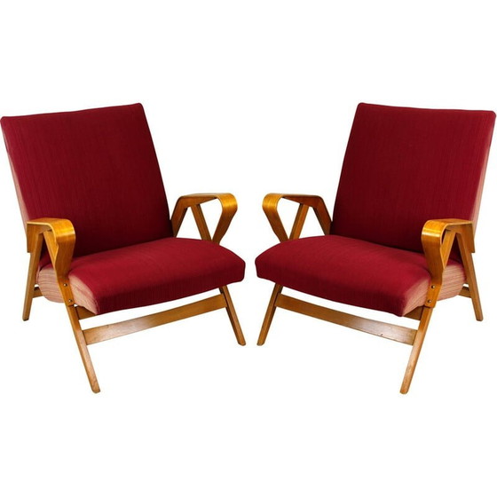 Image 1 of Paar Mid Century fauteuils voor Tatra, Tsjecho-Slowakije 1960