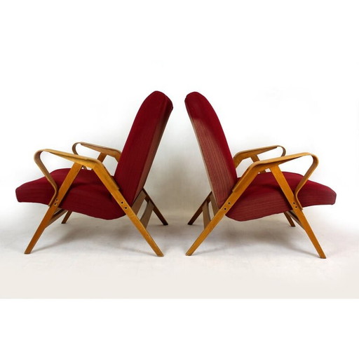 Paar Mid Century fauteuils voor Tatra, Tsjecho-Slowakije 1960