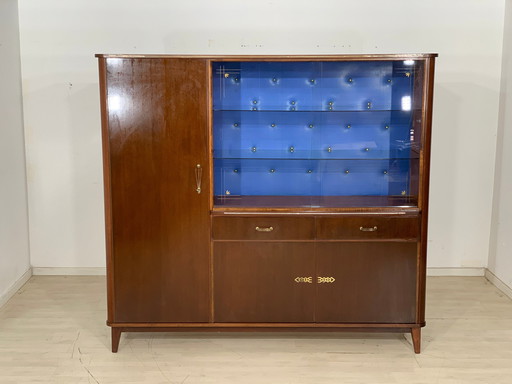 Mid Century hoge kast woonkamer buffet vintage