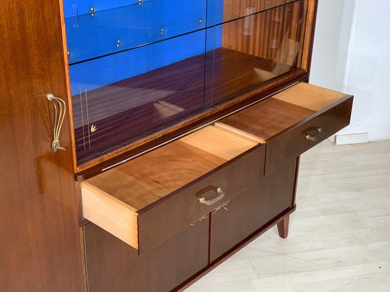 Image 1 of Mid Century hoge kast woonkamer buffet vintage