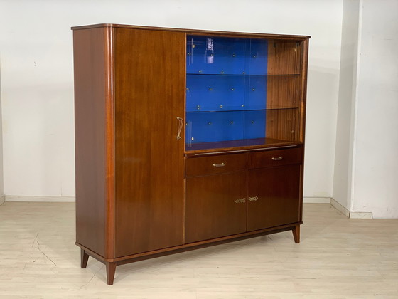 Image 1 of Mid Century hoge kast woonkamer buffet vintage