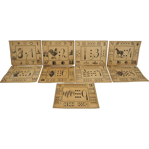 Set van 9 vintage onderwijsposters van Litography A. Haase, Praag 1900