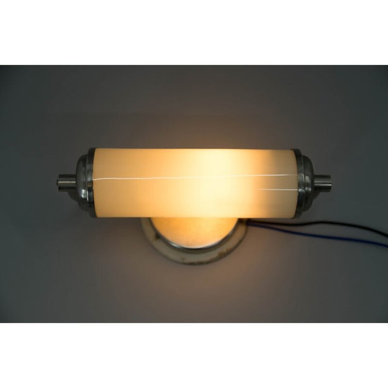 Image 1 of Vintage bauhaus wandlamp van vernikkeld metaal, 1930
