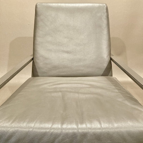 Image 1 of Stalen en lederen design fauteuil 1970.