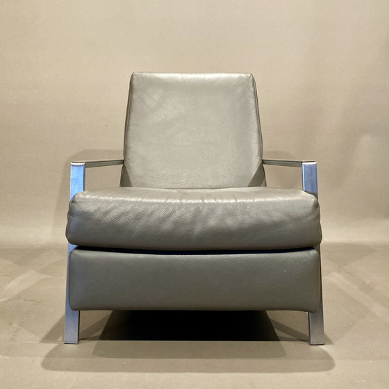 Image 1 of Stalen en lederen design fauteuil 1970.