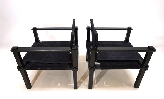 Image 1 of Bofinger Set van 2 Boeren Loungestoelen Met Tafel Door Gerd Lange, 1960