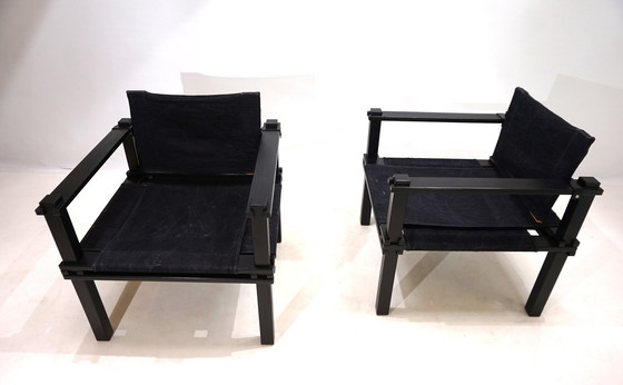 Image 1 of Bofinger Set van 2 Boeren Loungestoelen Met Tafel Door Gerd Lange, 1960