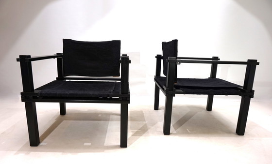 Image 1 of Bofinger Set van 2 Boeren Loungestoelen Met Tafel Door Gerd Lange, 1960