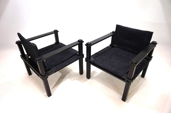 Image 1 of Bofinger Set van 2 Boeren Loungestoelen Met Tafel Door Gerd Lange, 1960