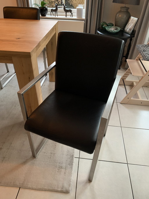 6 Lederen Eetkamer Stoelen 