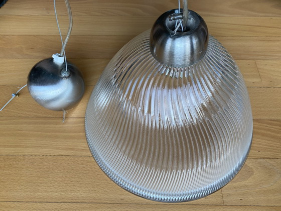 Image 1 of Prachtige Vintage Glazen Ribbel Lamp