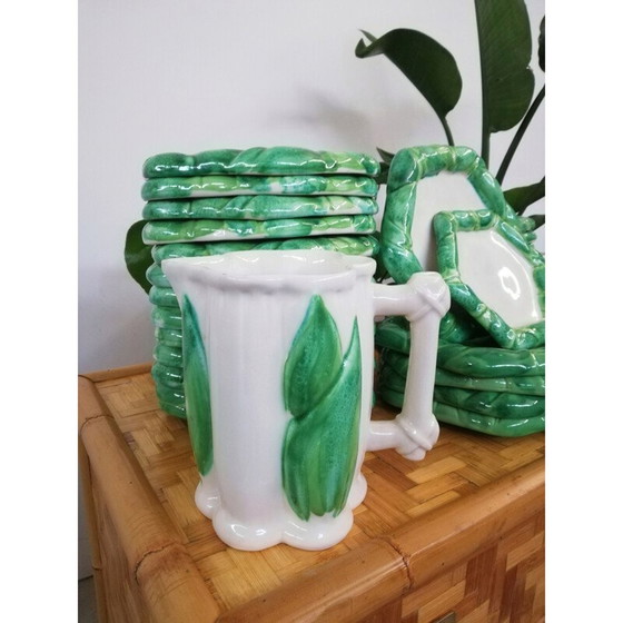 Image 1 of Set van 31 Italiaans vintage servies van tropische schalen en glazen door Colin Morrow voor Arpex, jaren 1970