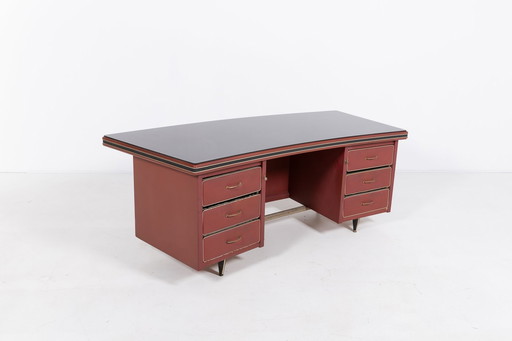 Gebogen bureau uit 1950 van Umberto Mascagni, Italië